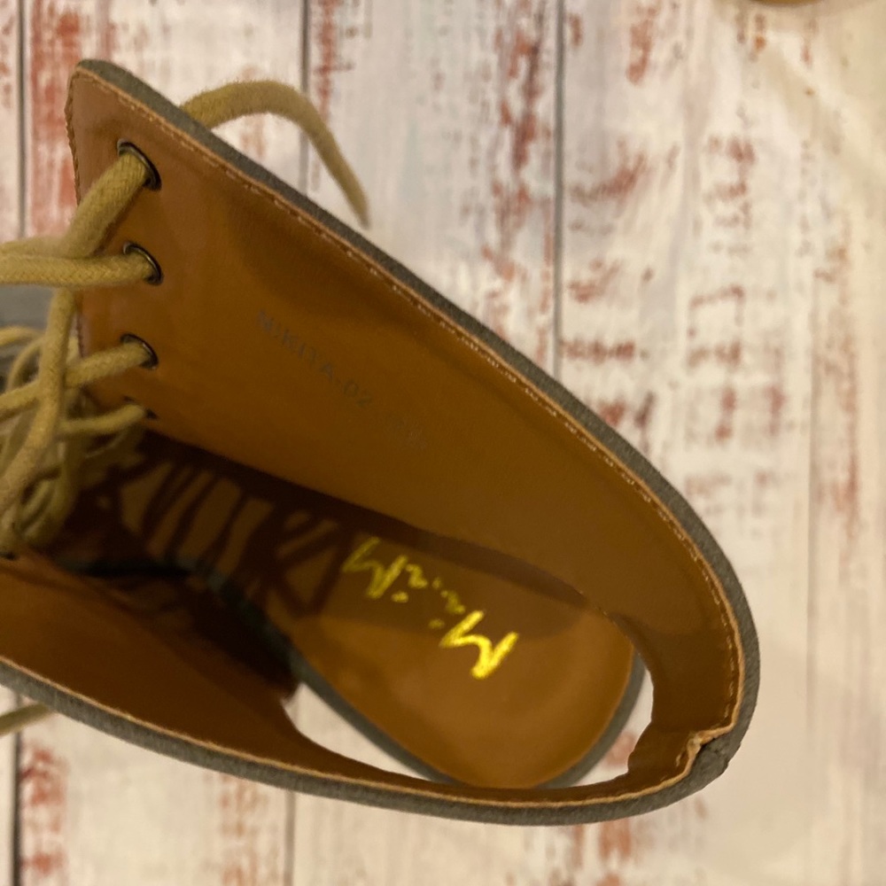 SOLD - Gray Lace Up Block Heels - Super Cute! - Picture 5 of 6
